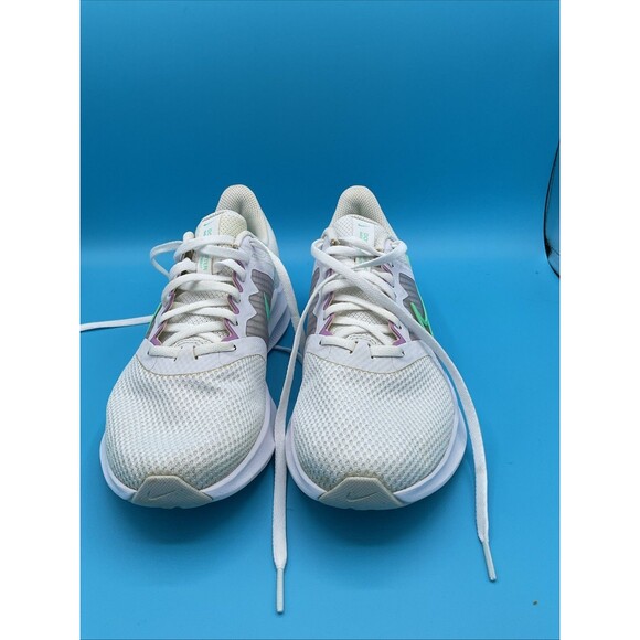 Nike Women's Downshifter 11 White/Green Glow Running Shoes - Size 8.5 - Picture 1 of 9